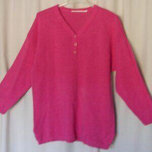 Vtg International Sportswear Oversized Knit Sweater Tunic TOP, Size 2X-3X Pink